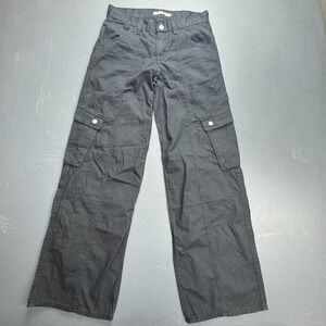 Levi's Superlow Cargo Pants Women's Size 26 Black Y2K Utility Wide Leg Cotton